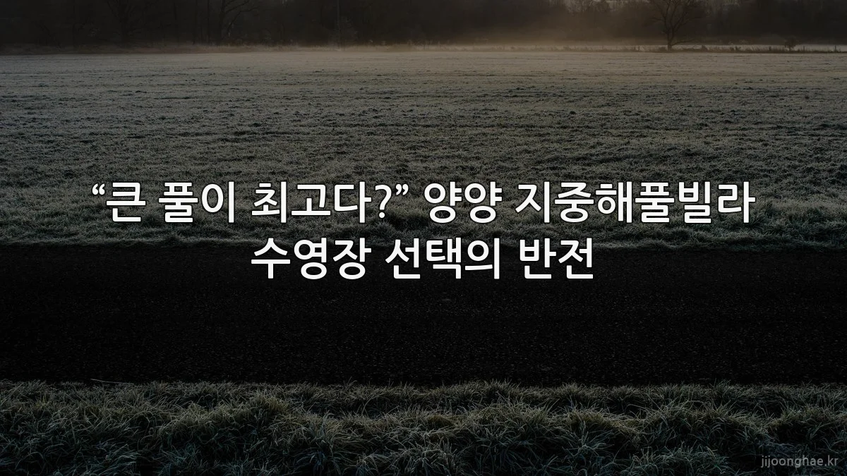 “큰 풀이 최고다?” 양양 지중해풀빌라 수영장 선택의 반전