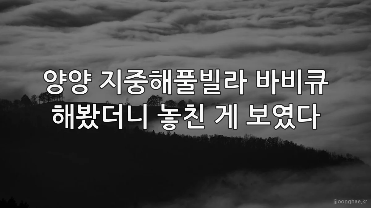 양양 지중해풀빌라 바비큐 해봤더니 놓친 게 보였다