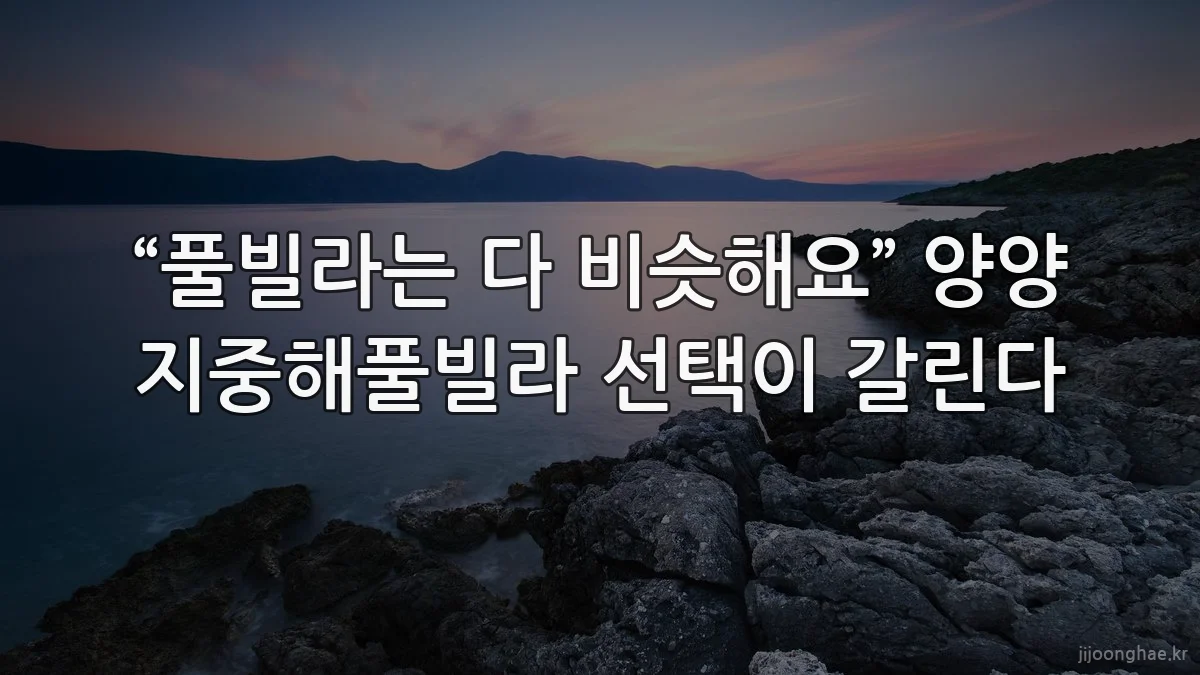 “풀빌라는 다 비슷해요” 양양 지중해풀빌라 선택이 갈린다