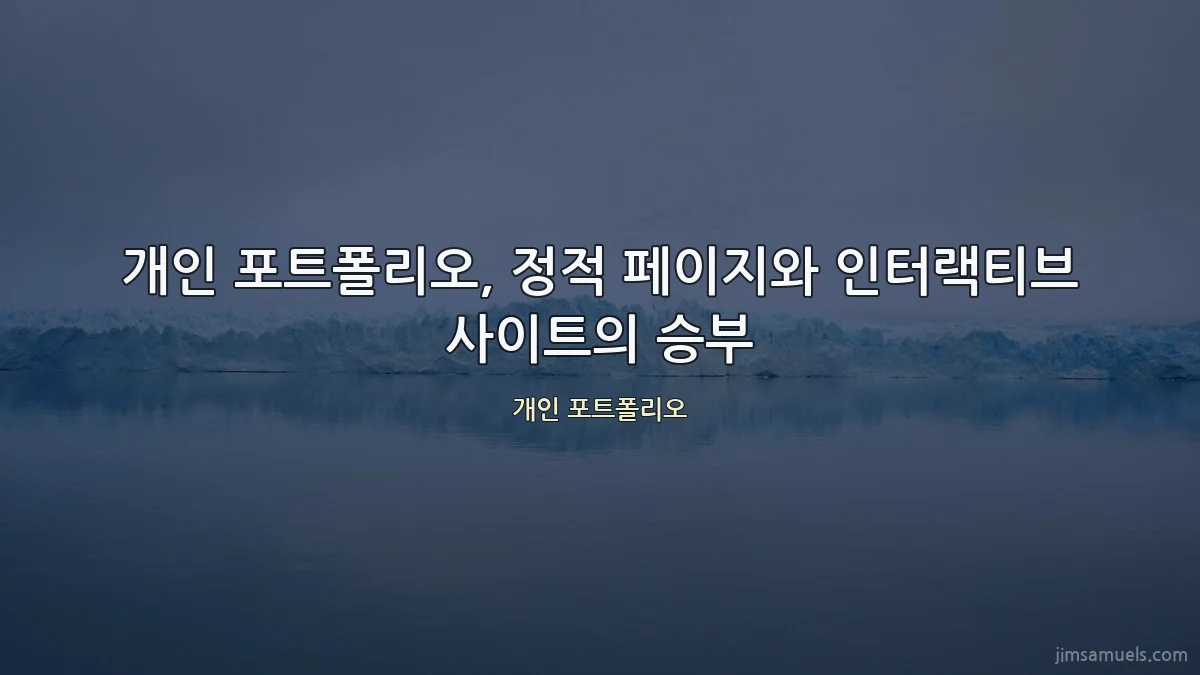 개인 포트폴리오, 정적 페이지와 인터랙티브 사이트의 승부