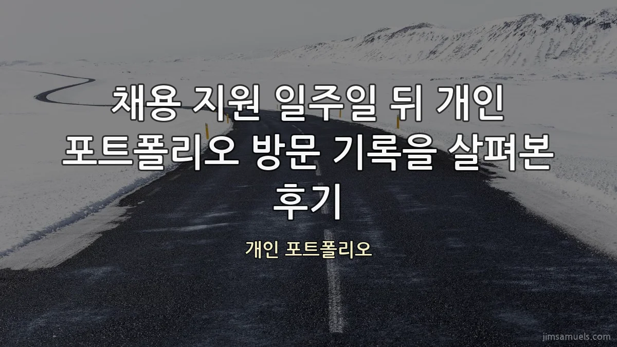 채용 지원 일주일 뒤 개인 포트폴리오 방문 기록을 살펴본 후기