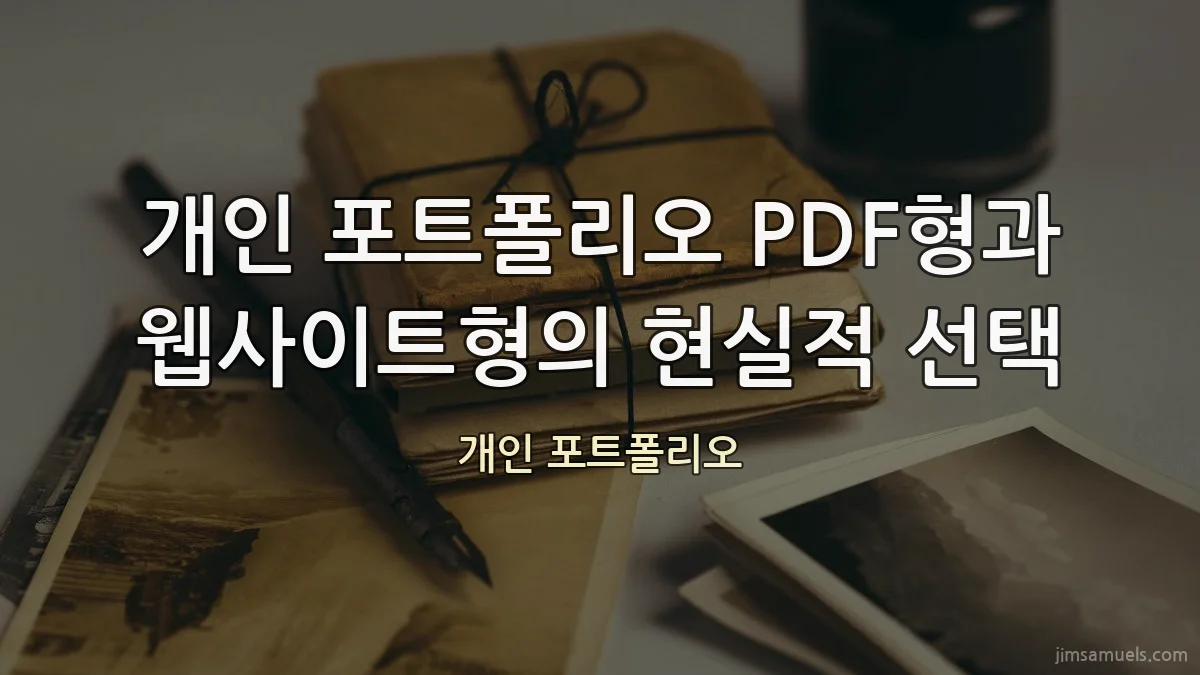 개인 포트폴리오 PDF형과 웹사이트형의 현실적 선택