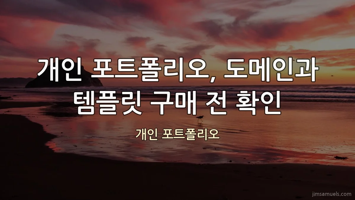 개인 포트폴리오, 도메인과 템플릿 구매 전 확인