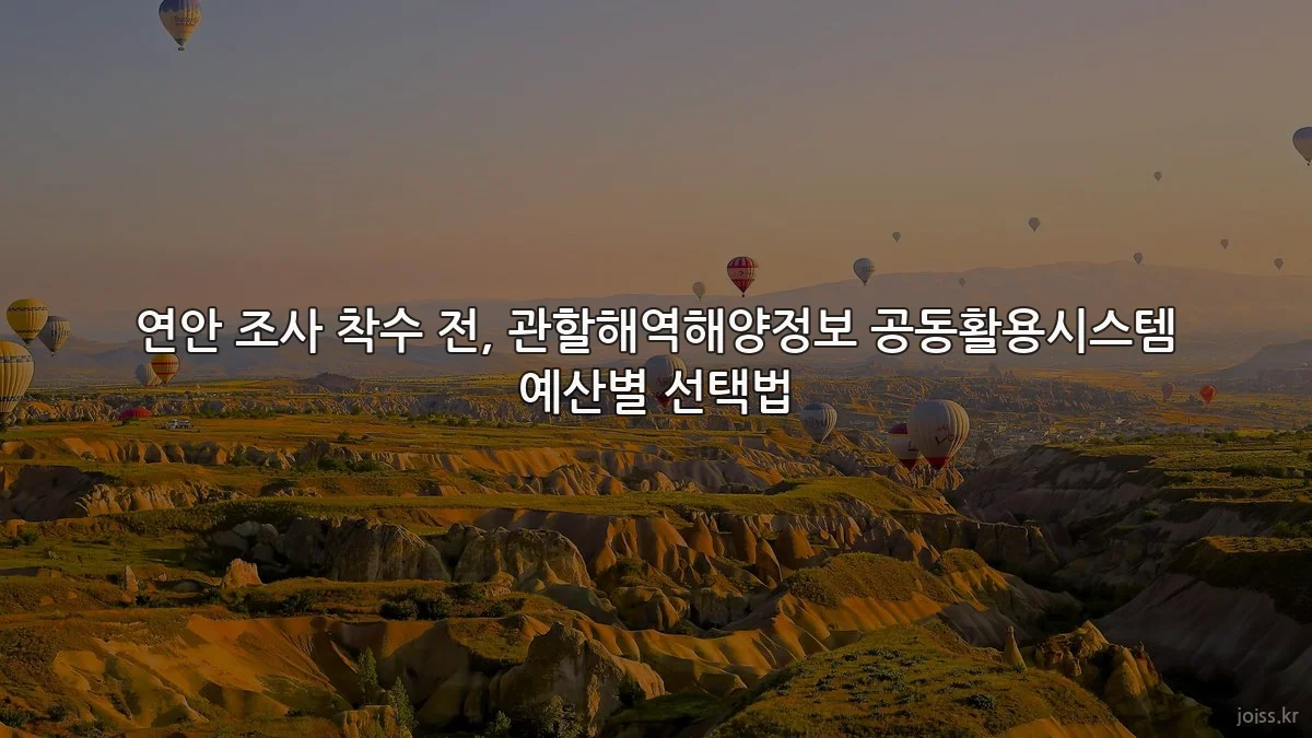 연안 조사 착수 전, 관할해역해양정보 공동활용시스템 예산별 선택법