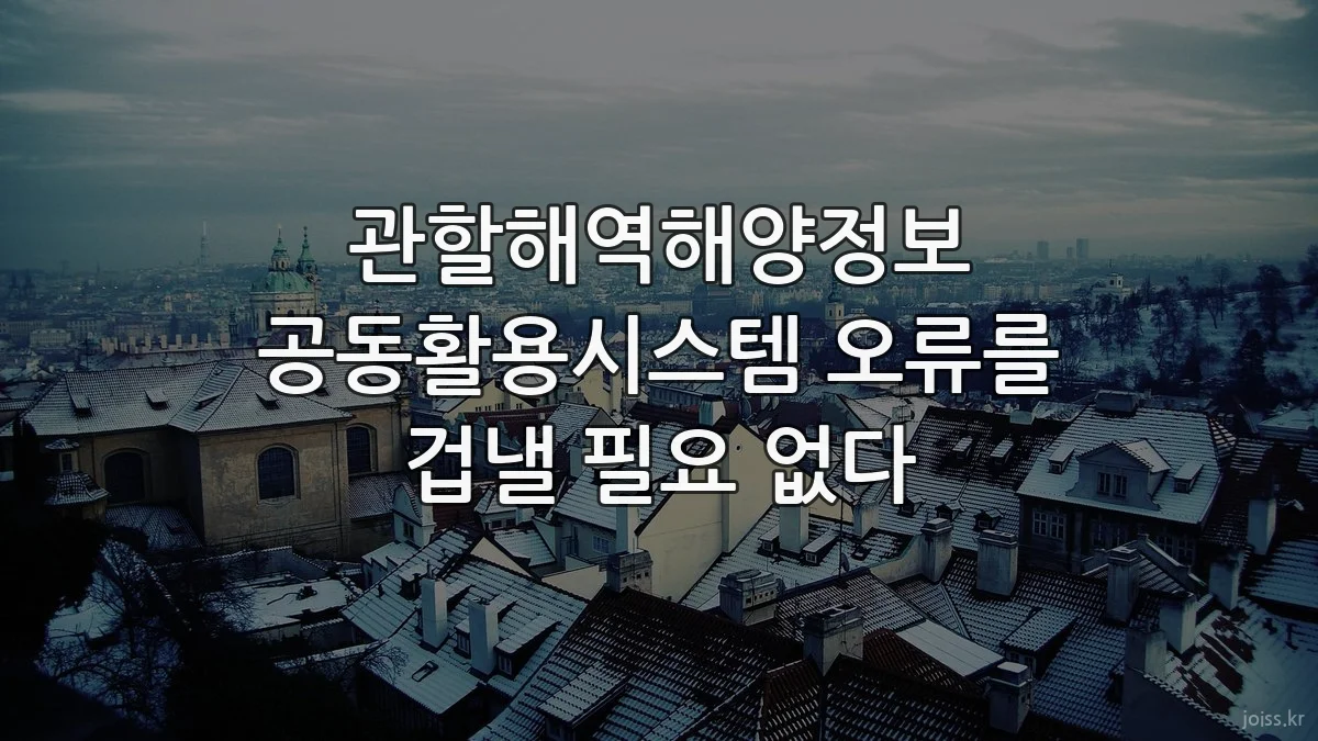 관할해역해양정보 공동활용시스템 오류를 겁낼 필요 없다