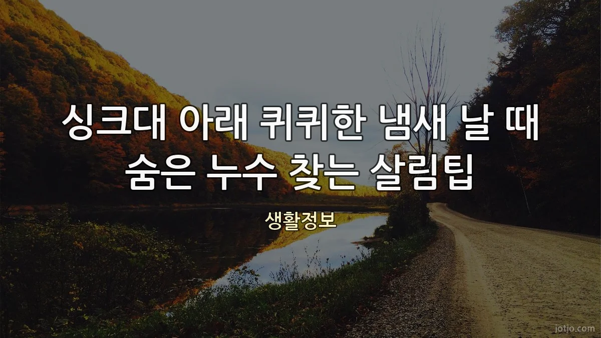 싱크대 아래 퀴퀴한 냄새 날 때 숨은 누수 찾는 살림팁
