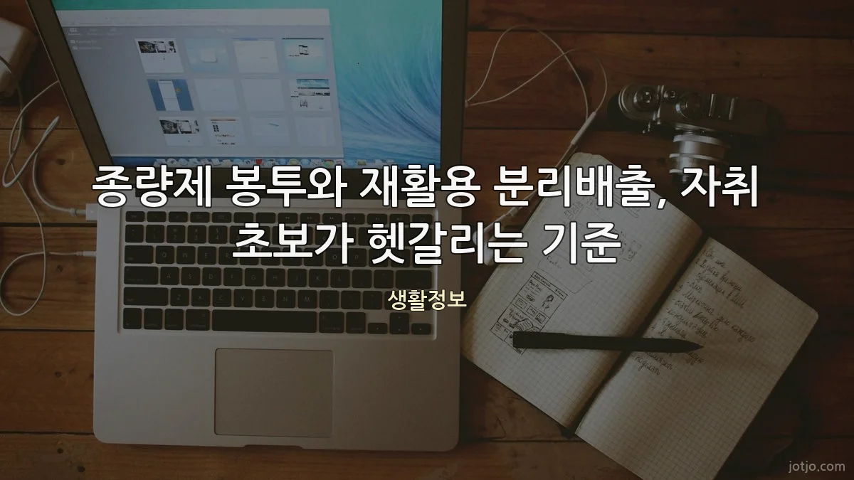종량제 봉투와 재활용 분리배출, 자취 초보가 헷갈리는 기준