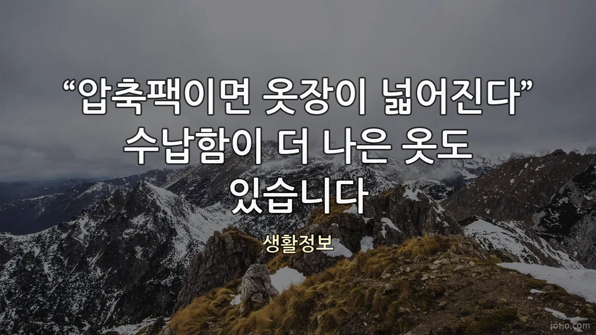 “압축팩이면 옷장이 넓어진다” 수납함이 더 나은 옷도 있습니다