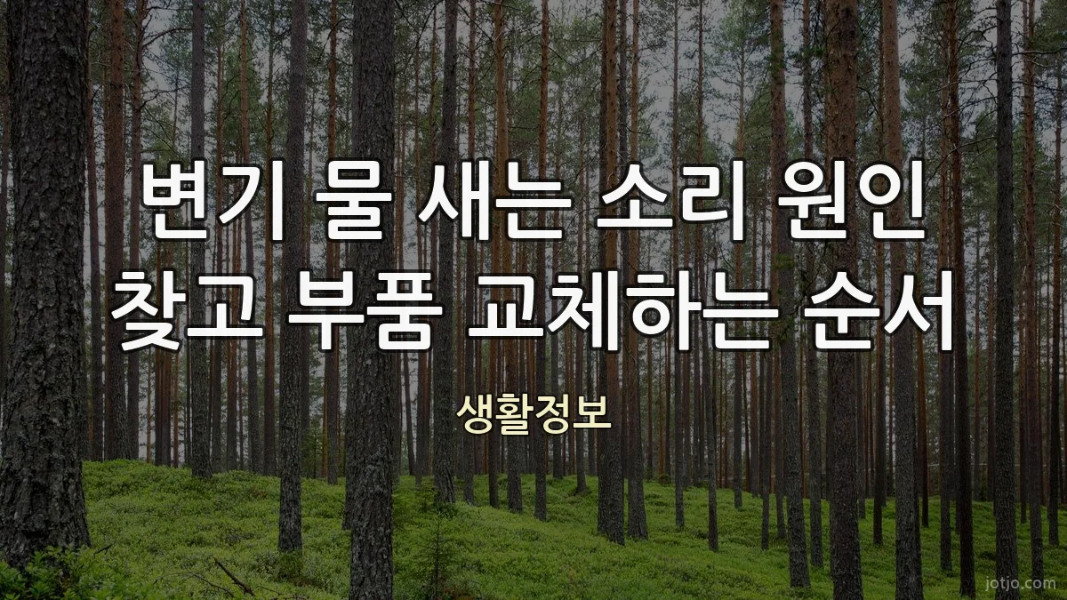 변기 물 새는 소리 원인 찾고 부품 교체하는 순서