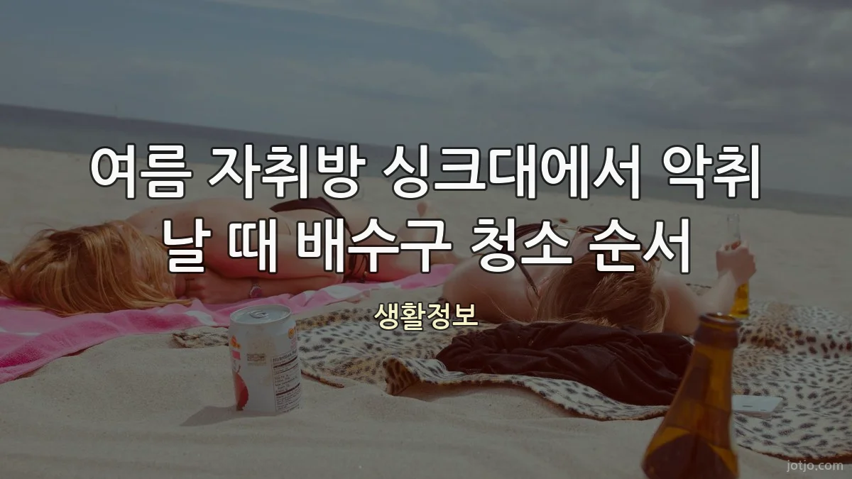 여름 자취방 싱크대에서 악취 날 때 배수구 청소 순서