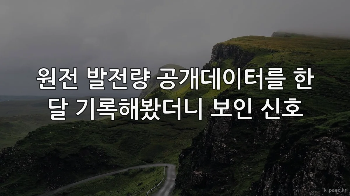 원전 발전량 공개데이터를 한 달 기록해봤더니 보인 신호