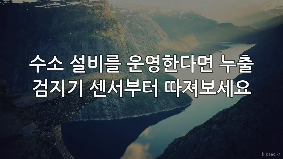 수소 설비를 운영한다면 누출 검지기 센서부터 따져보세요