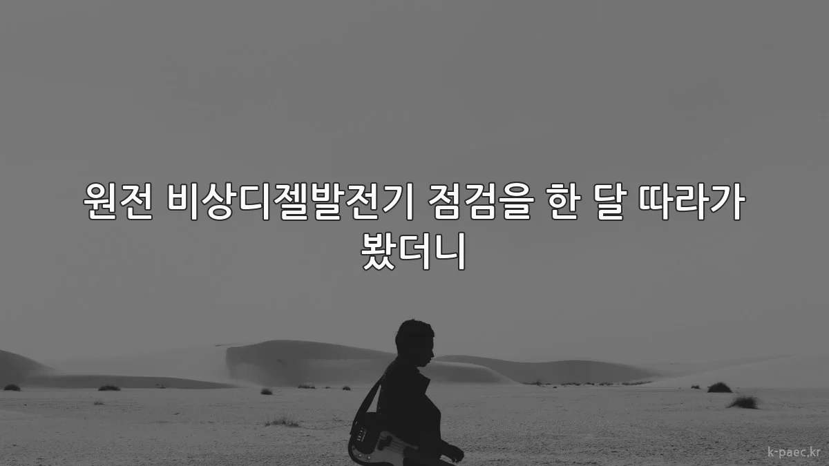 원전 비상디젤발전기 점검을 한 달 따라가 봤더니