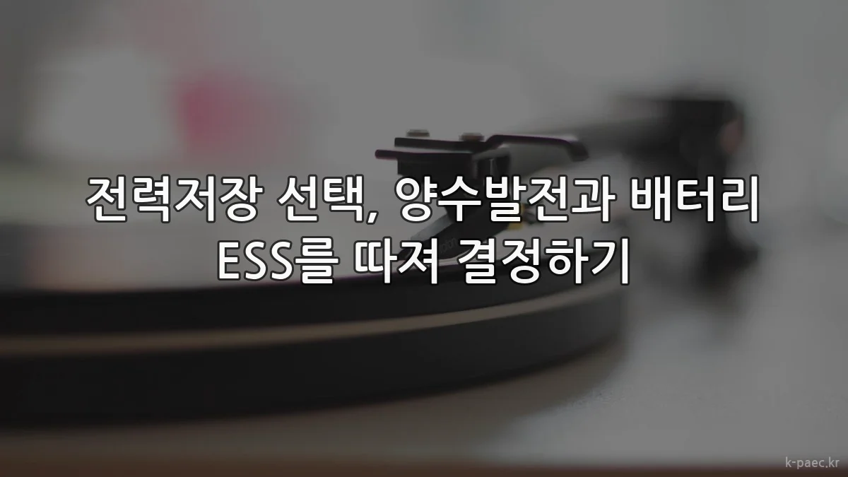 전력저장 선택, 양수발전과 배터리 ESS를 따져 결정하기
