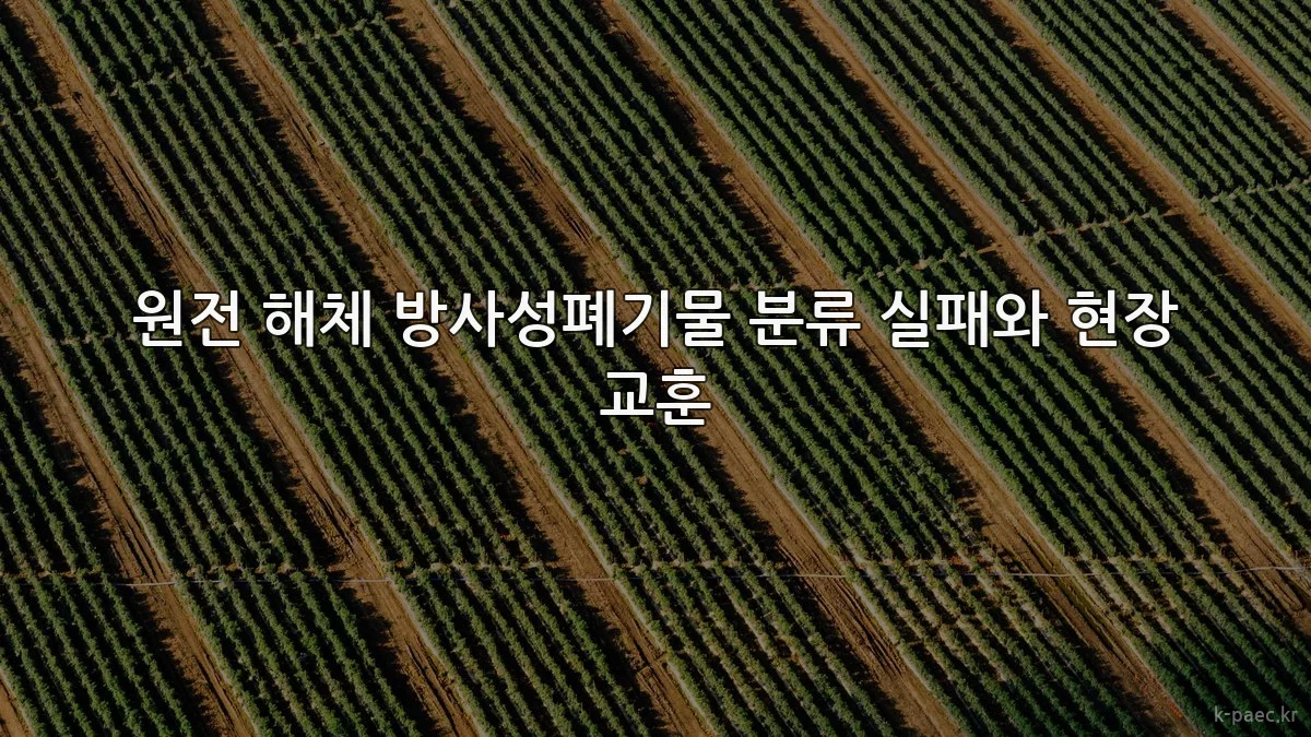 원전 해체 방사성폐기물 분류 실패와 현장 교훈