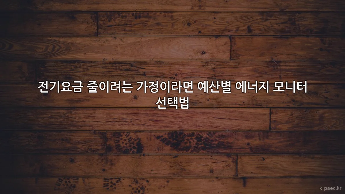 전기요금 줄이려는 가정이라면 예산별 에너지 모니터 선택법