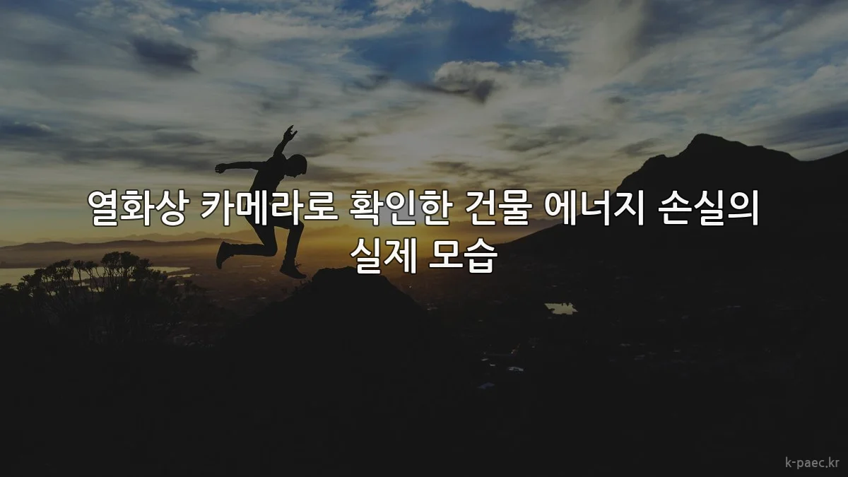 열화상 카메라로 확인한 건물 에너지 손실의 실제 모습