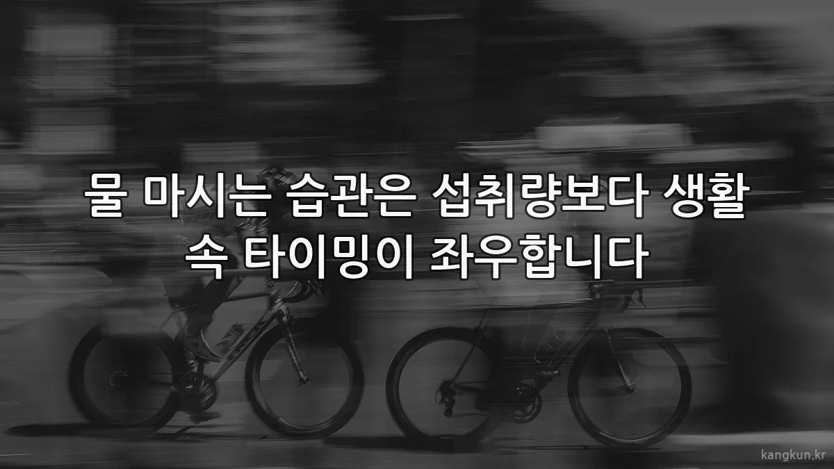 물 마시는 습관은 섭취량보다 생활 속 타이밍이 좌우합니다