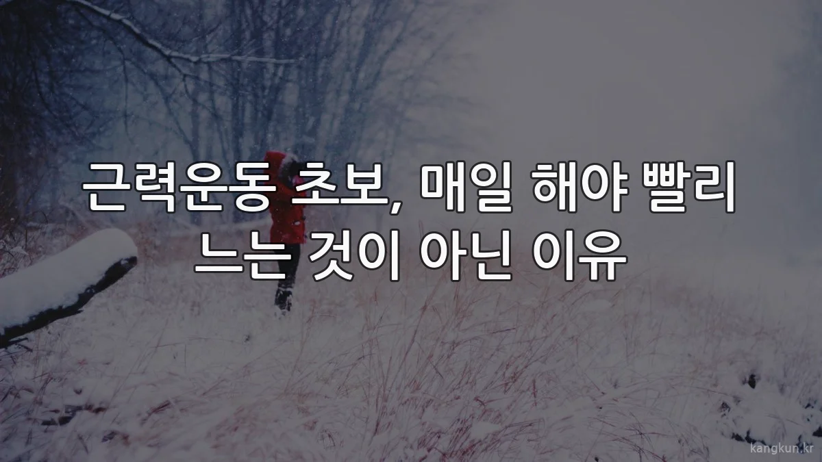 근력운동 초보, 매일 해야 빨리 느는 것이 아닌 이유