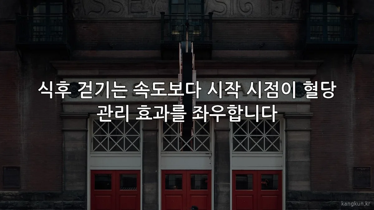 식후 걷기는 속도보다 시작 시점이 혈당 관리 효과를 좌우합니다