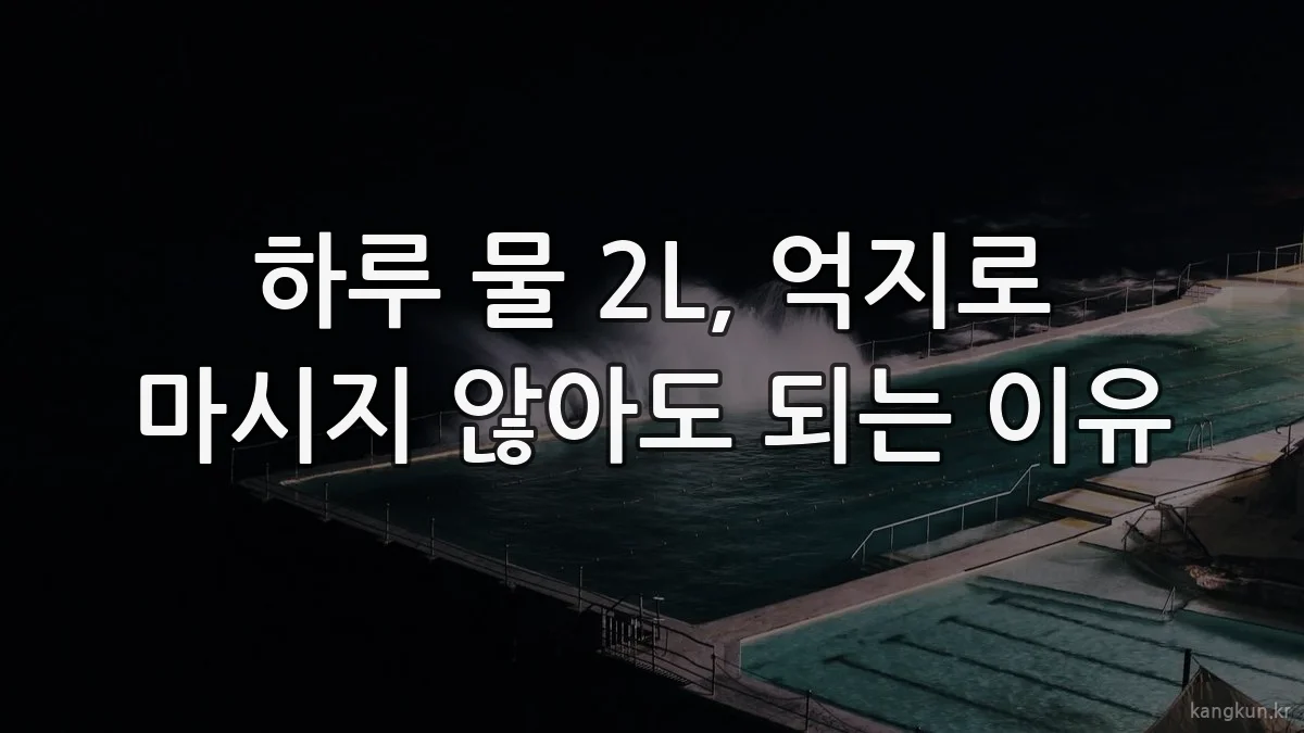 하루 물 2L, 억지로 마시지 않아도 되는 이유