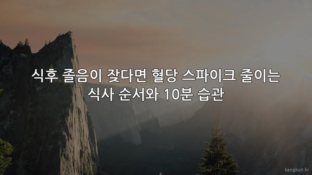식후 졸음이 잦다면 혈당 스파이크 줄이는 식사 순서와 10분 습관
