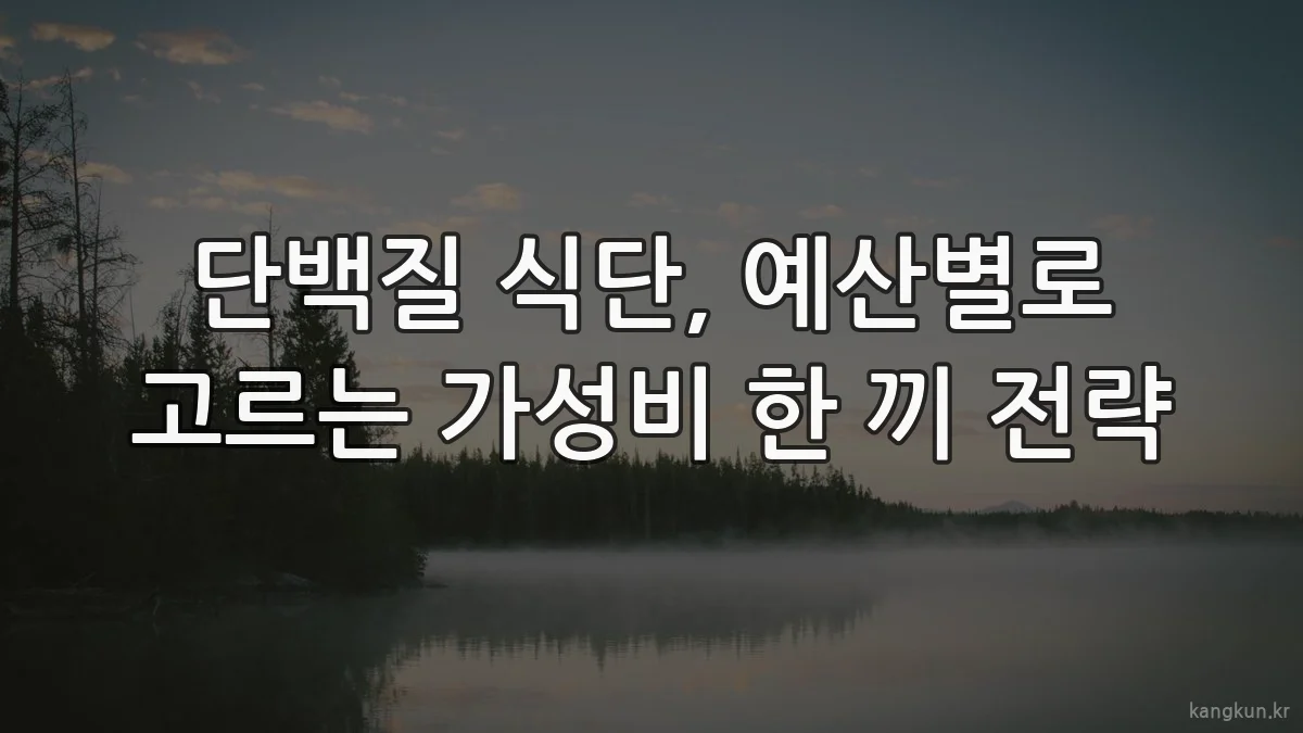 단백질 식단, 예산별로 고르는 가성비 한 끼 전략
