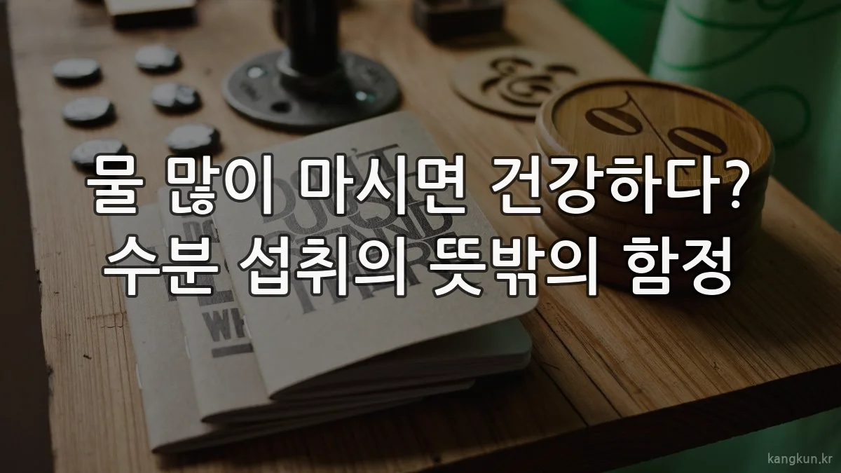 물 많이 마시면 건강하다? 수분 섭취의 뜻밖의 함정