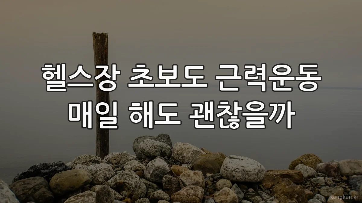 헬스장 초보도 근력운동 매일 해도 괜찮을까