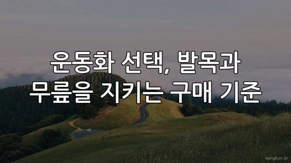 운동화 선택, 발목과 무릎을 지키는 구매 기준