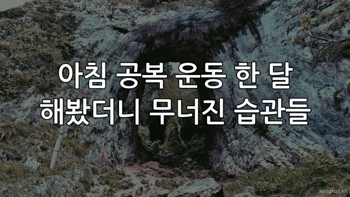 아침 공복 운동 한 달 해봤더니 무너진 습관들