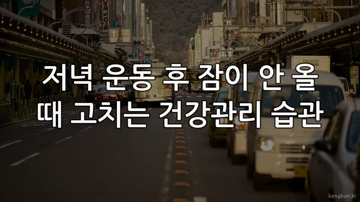 저녁 운동 후 잠이 안 올 때 고치는 건강관리 습관