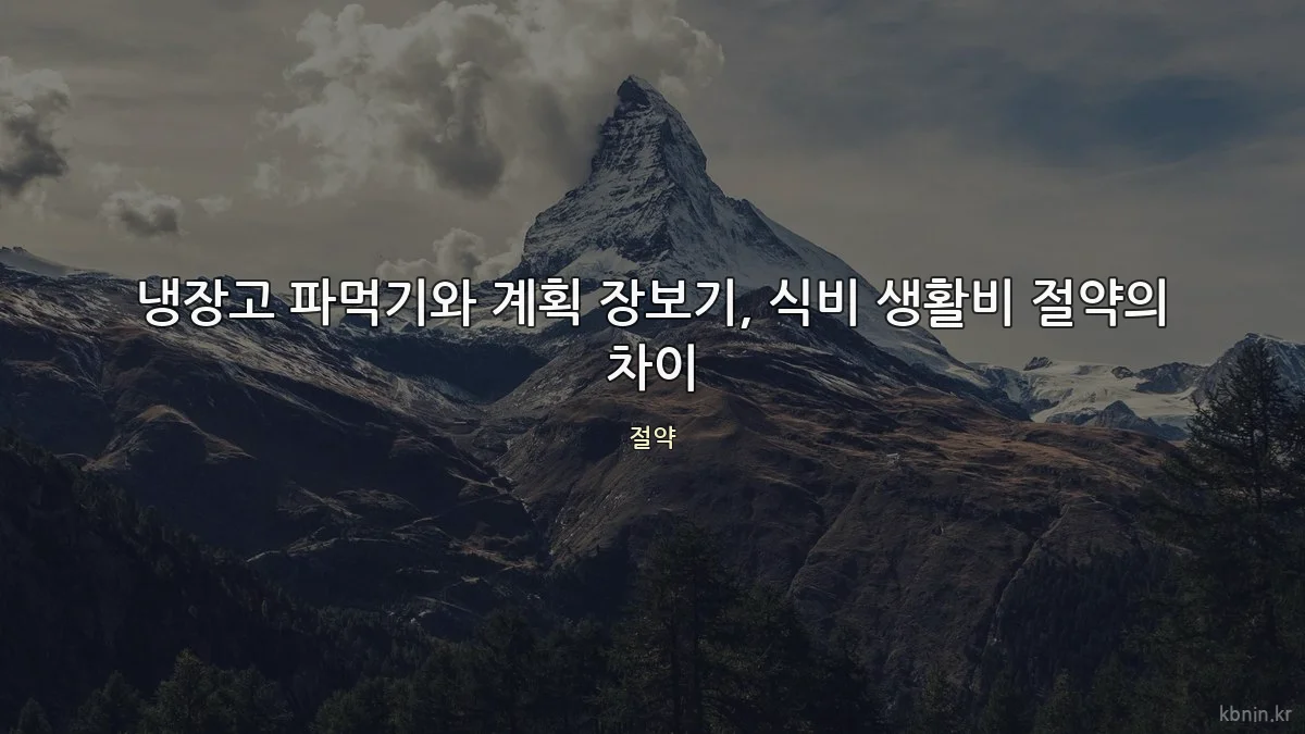 냉장고 파먹기와 계획 장보기, 식비 생활비 절약의 차이