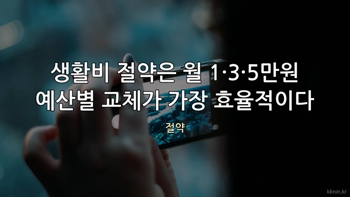 생활비 절약은 월 1·3·5만원 예산별 교체가 가장 효율적이다