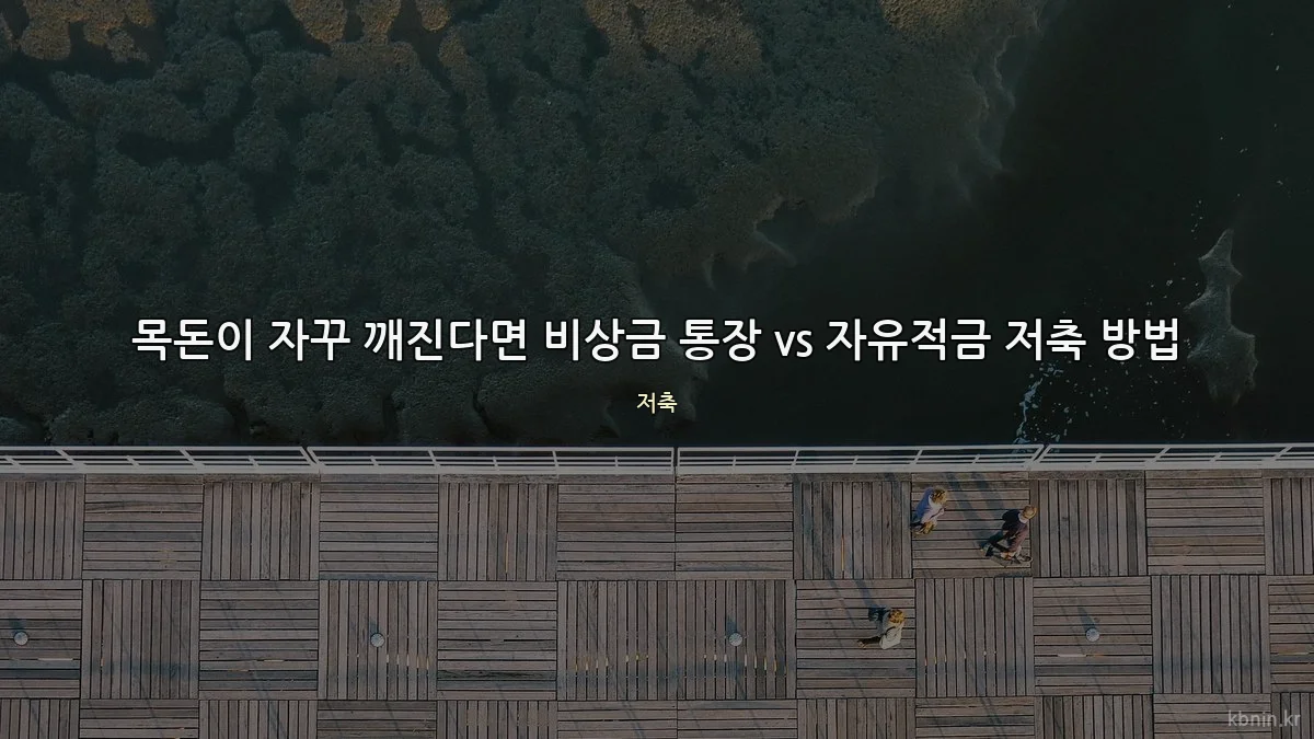 목돈이 자꾸 깨진다면 비상금 통장 vs 자유적금 저축 방법