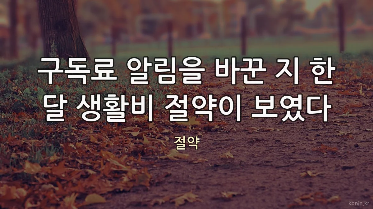 구독료 알림을 바꾼 지 한 달 생활비 절약이 보였다