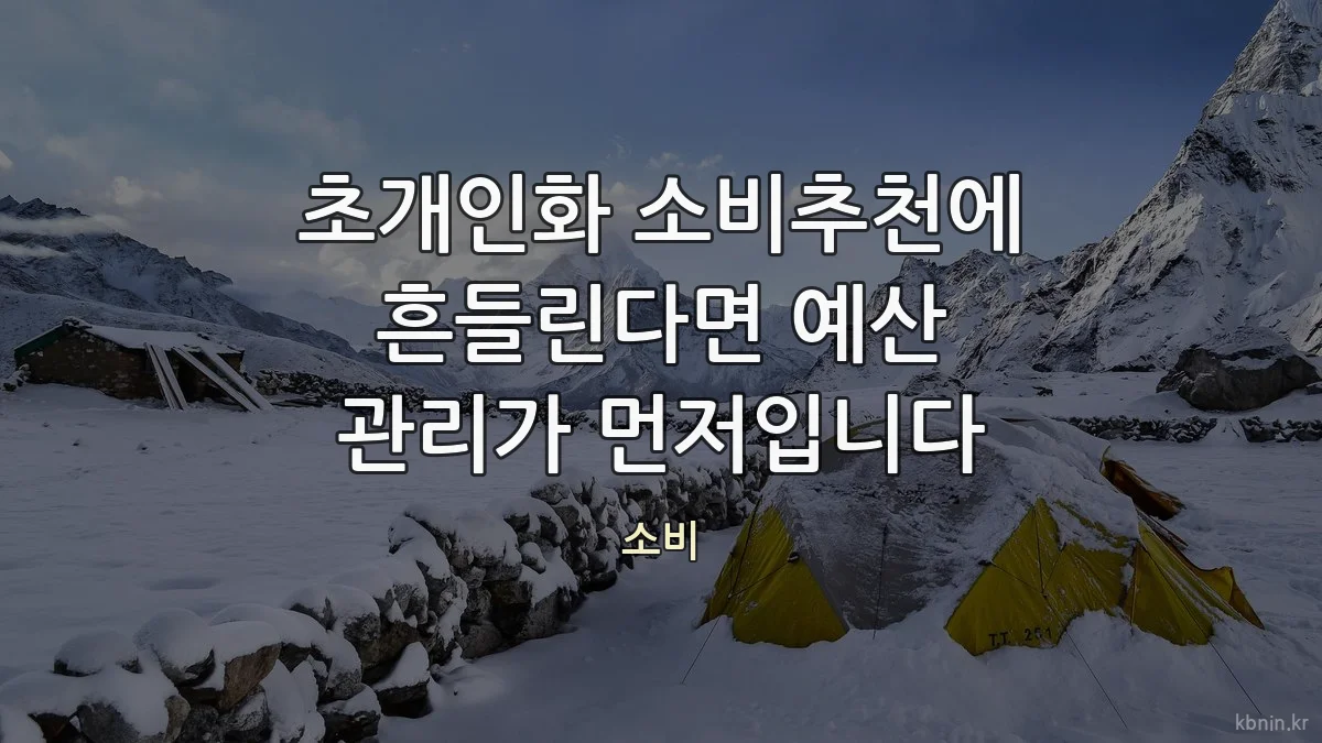 초개인화 소비추천에 흔들린다면 예산 관리가 먼저입니다