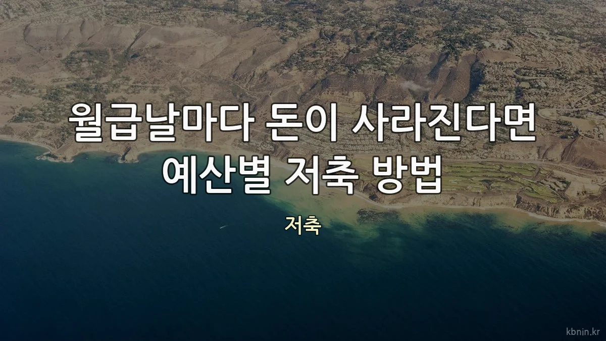 월급날마다 돈이 사라진다면 예산별 저축 방법