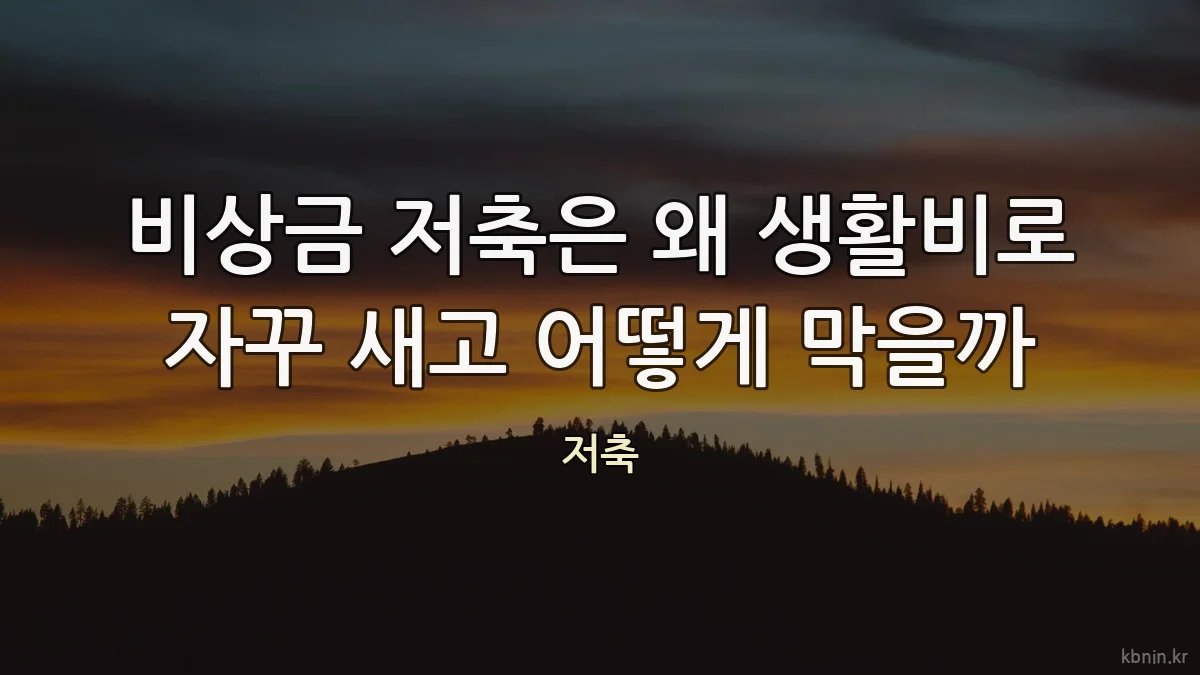 비상금 저축은 왜 생활비로 자꾸 새고 어떻게 막을까
