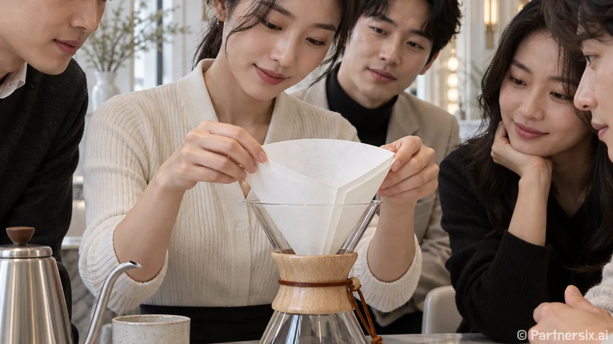 케멕스 커피 필터 제대로 접고 추출하는 방법