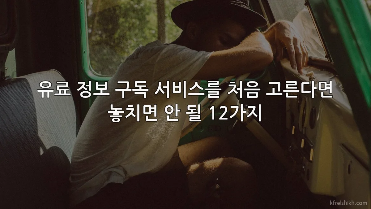 유료 정보 구독 서비스를 처음 고른다면 놓치면 안 될 12가지