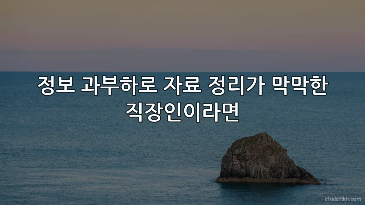 정보 과부하로 자료 정리가 막막한 직장인이라면
