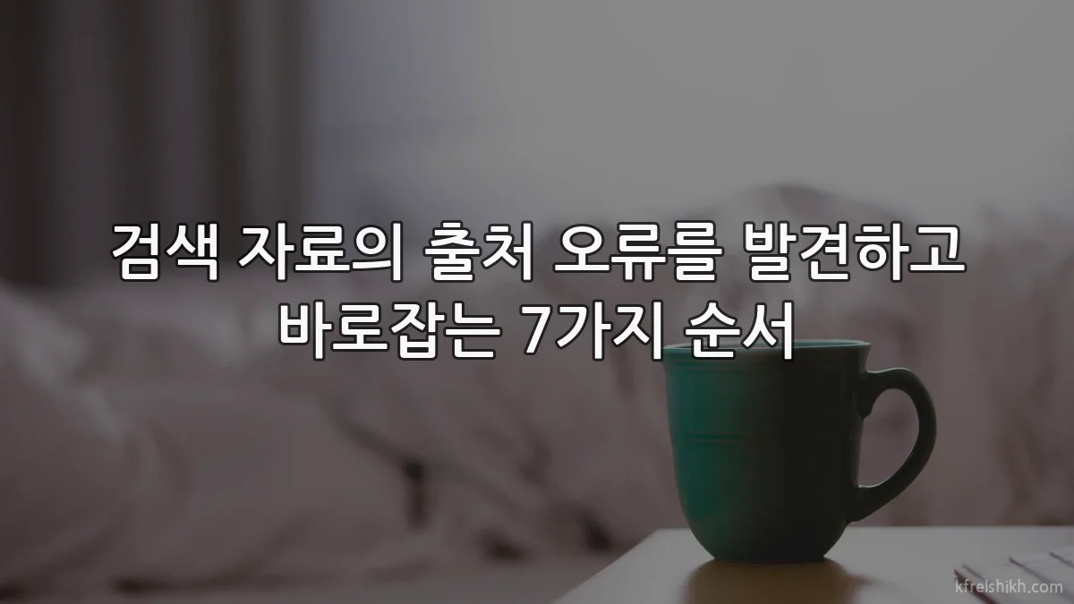 검색 자료의 출처 오류를 발견하고 바로잡는 7가지 순서
