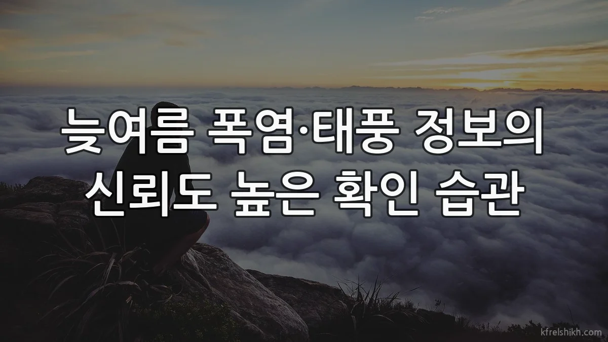 늦여름 폭염·태풍 정보의 신뢰도 높은 확인 습관