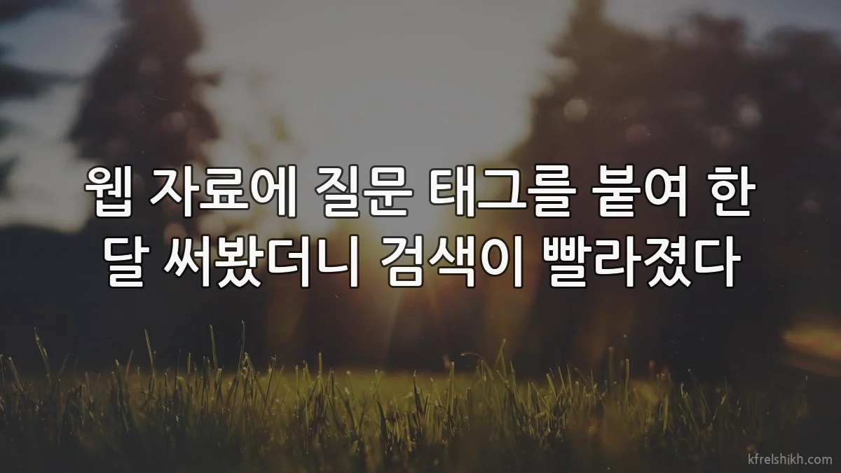 웹 자료에 질문 태그를 붙여 한 달 써봤더니 검색이 빨라졌다