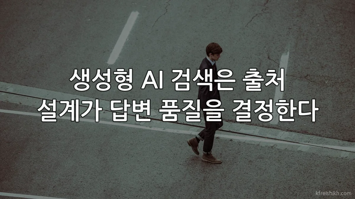 생성형 AI 검색은 출처 설계가 답변 품질을 결정한다