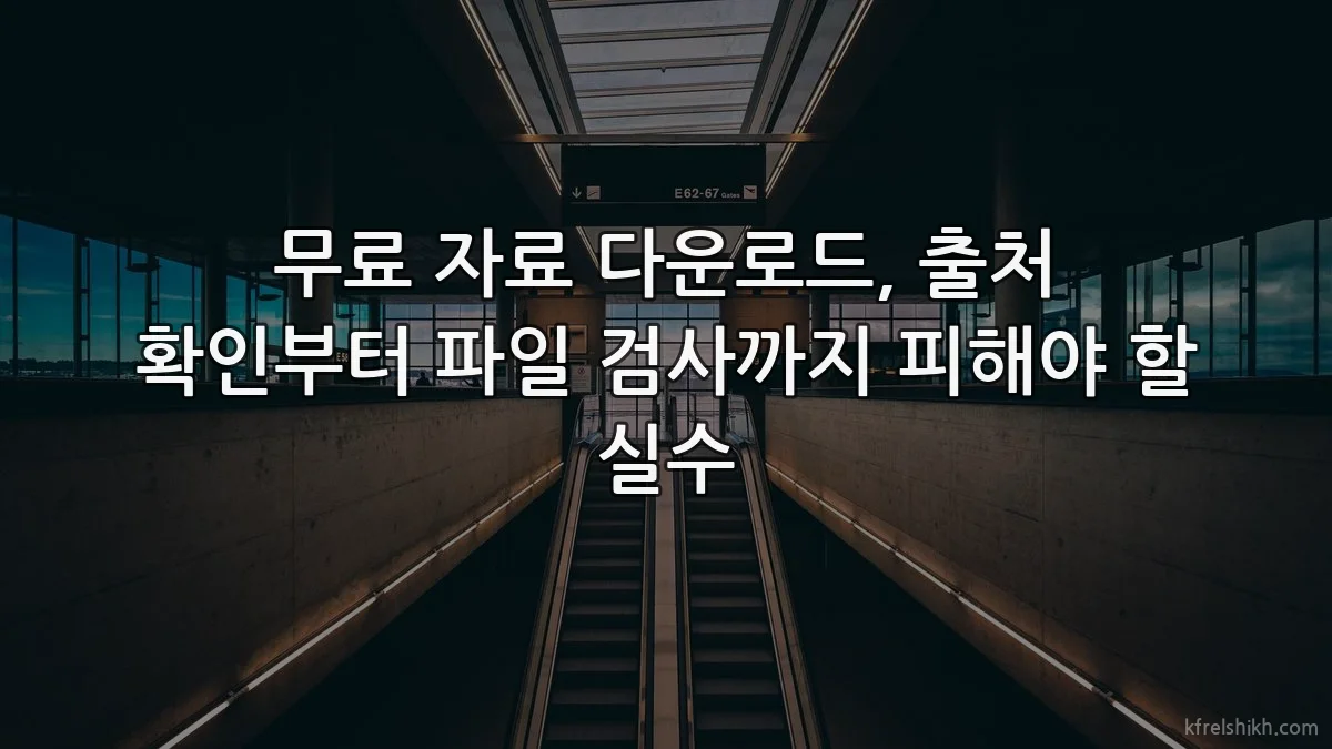 무료 자료 다운로드, 출처 확인부터 파일 검사까지 피해야 할 실수