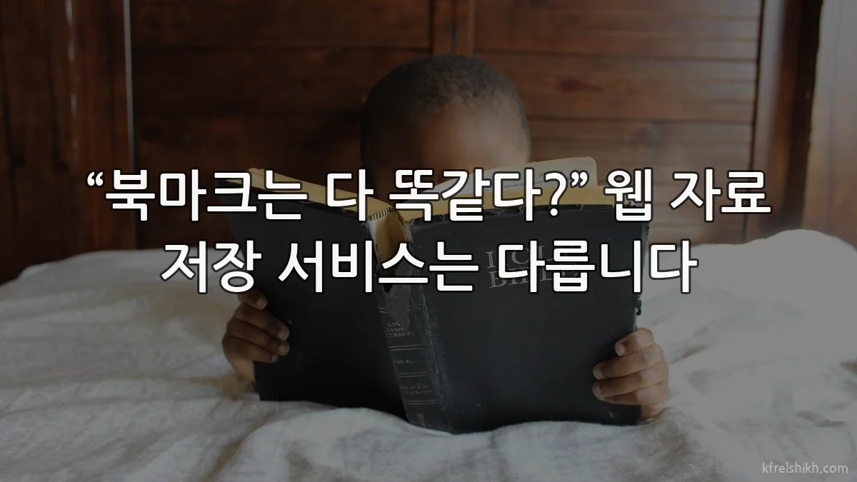 “북마크는 다 똑같다?” 웹 자료 저장 서비스는 다릅니다