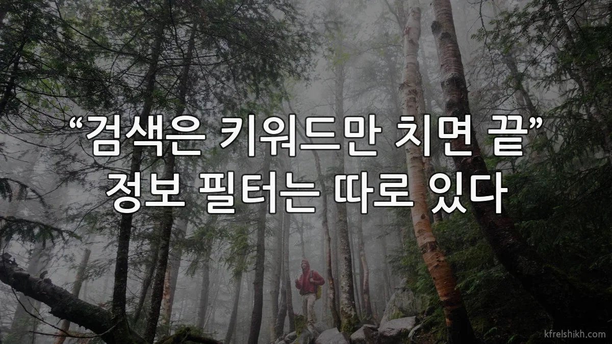 “검색은 키워드만 치면 끝” 정보 필터는 따로 있다