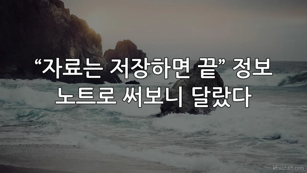 “자료는 저장하면 끝” 정보 노트로 써보니 달랐다